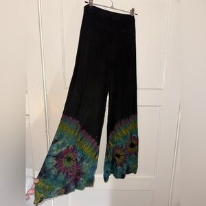 Flowy wide leg tye dye pants